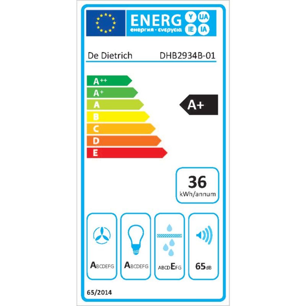 Hotte décorative murale DE DIETRICH DHB2934B Rotator