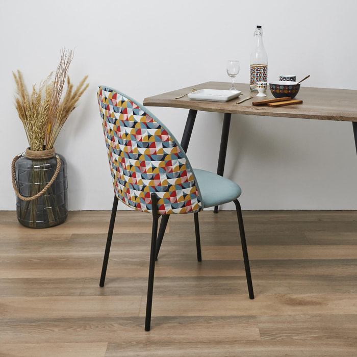CHAISE BICOLORE RETRO GEO