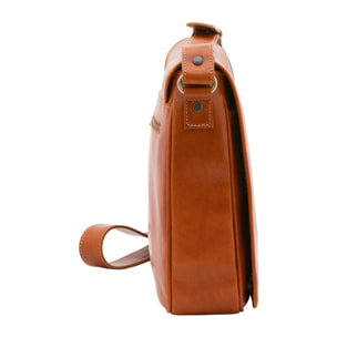 Borsa a tracolla uomo in vera pelle - Modello False - Made in Italy - 28.0 x 35.0 x 9.0 cm