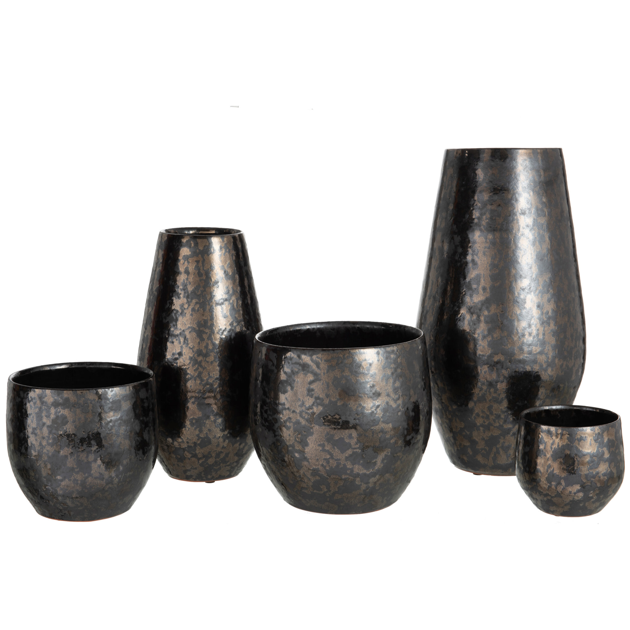 J-Line vase Antique Smokey - céramique - noir - large