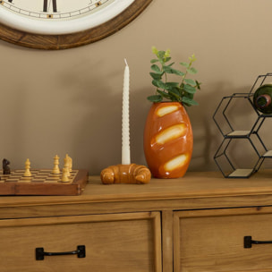 Bougeoir croissant Fra H.5cm marron