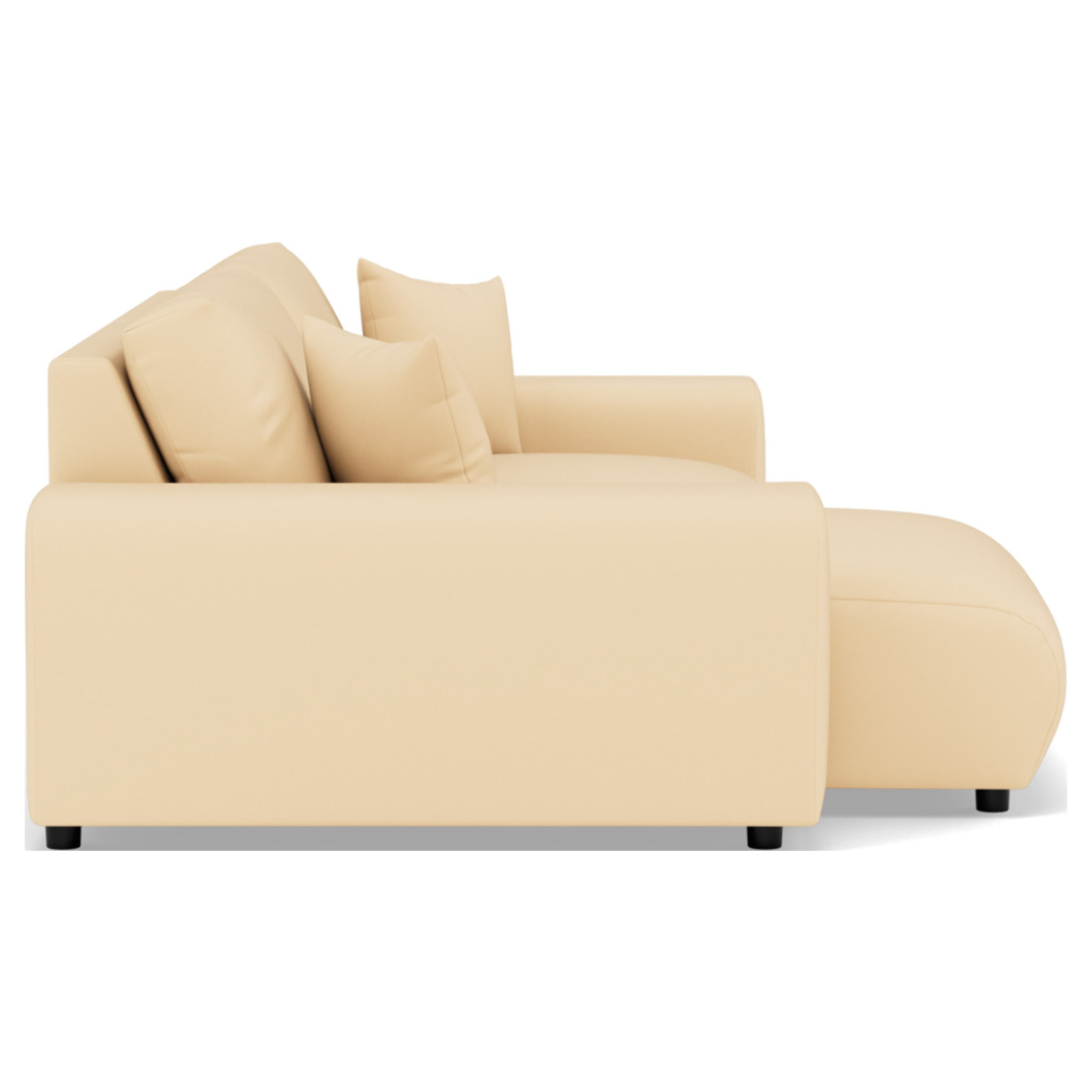 Garance - canapé d'angle réversible 4 places en simili - Beige