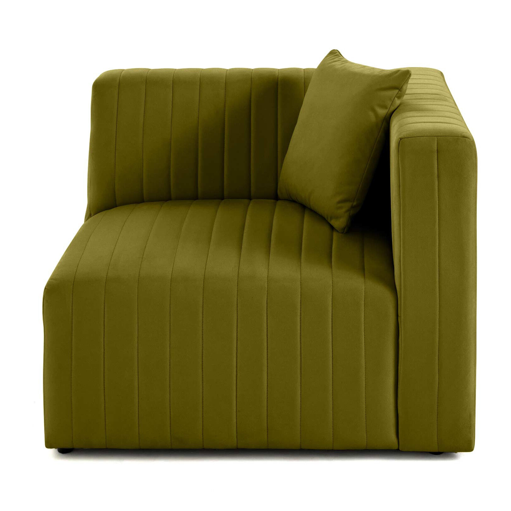 Nova - module d'assise droit - en velours - Vert Olive