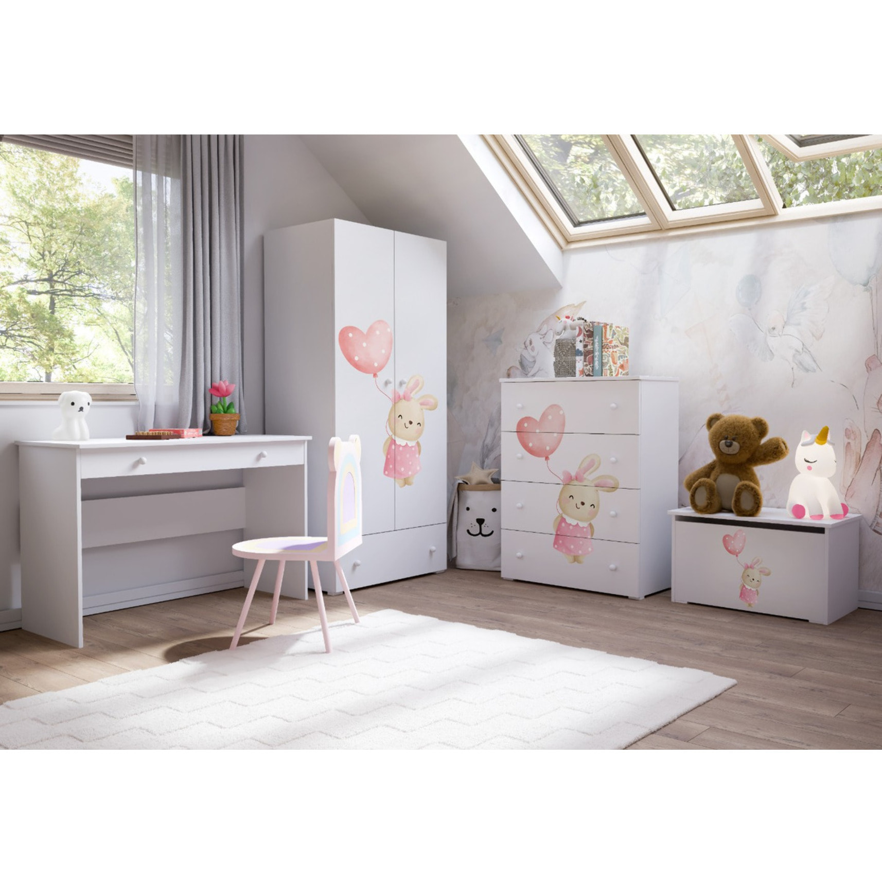 Scrivania BASIC bianca 110 cm con cassetto
