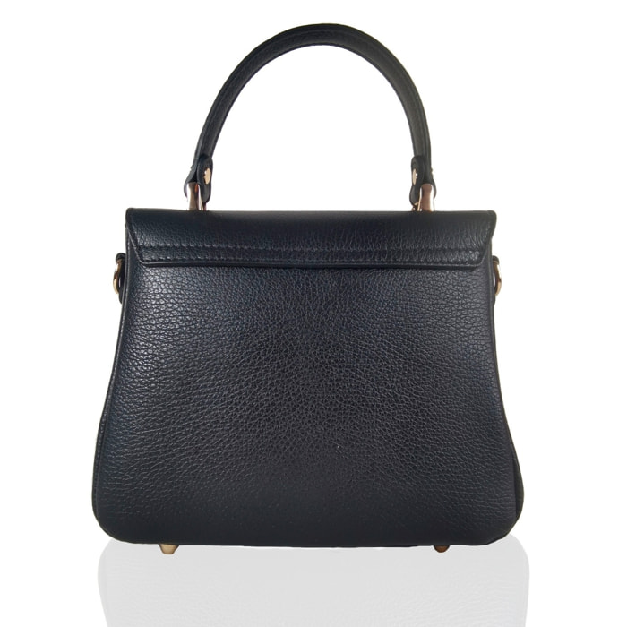 Borse Donna colore Nero-in pelle Made in Italy 22x22x12cm