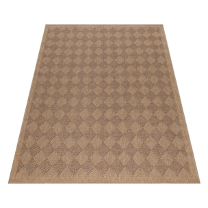 DHAKA - Tapis intérieur/extérieur aspect jute tissage chevron noir