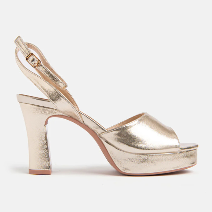 Sandalo con plateau e fascia - PLATINO