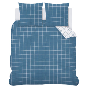 Parure de lit imprimée 100% coton, CHECKS
