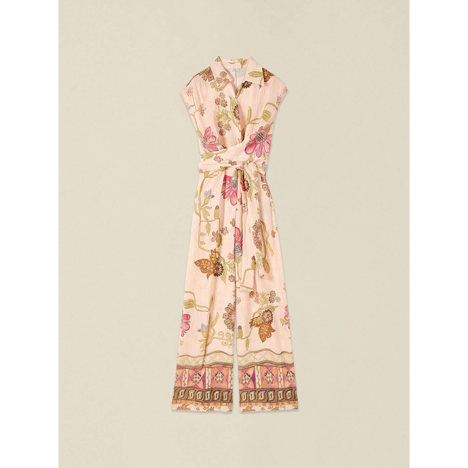 Oltre - Tuta in tessuto fantasia - Beige