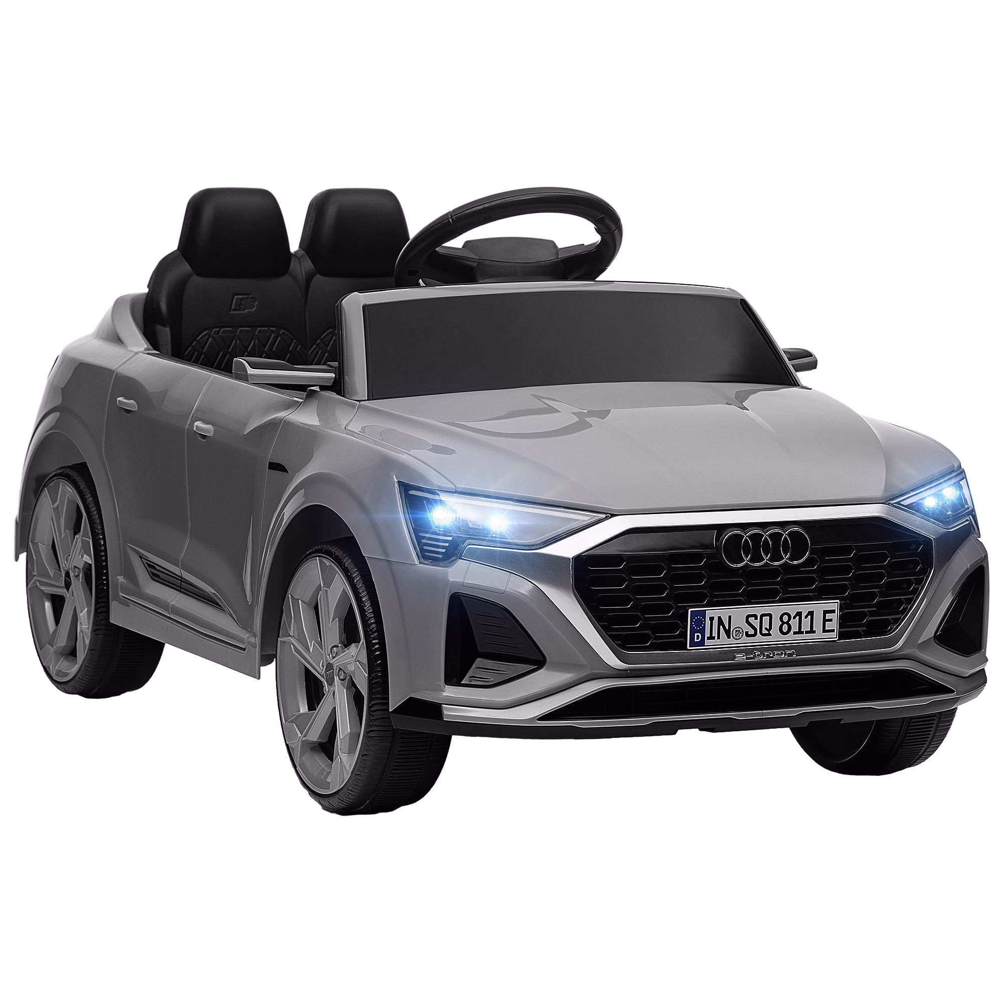 Voiture électrique enfant licence officielle Audi Q8 Sportback e-tron 12V max. 5 Km/h télécommande gris