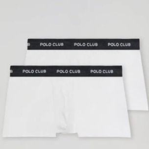 Pack de dos boxers blancos con logotipo Polo Club