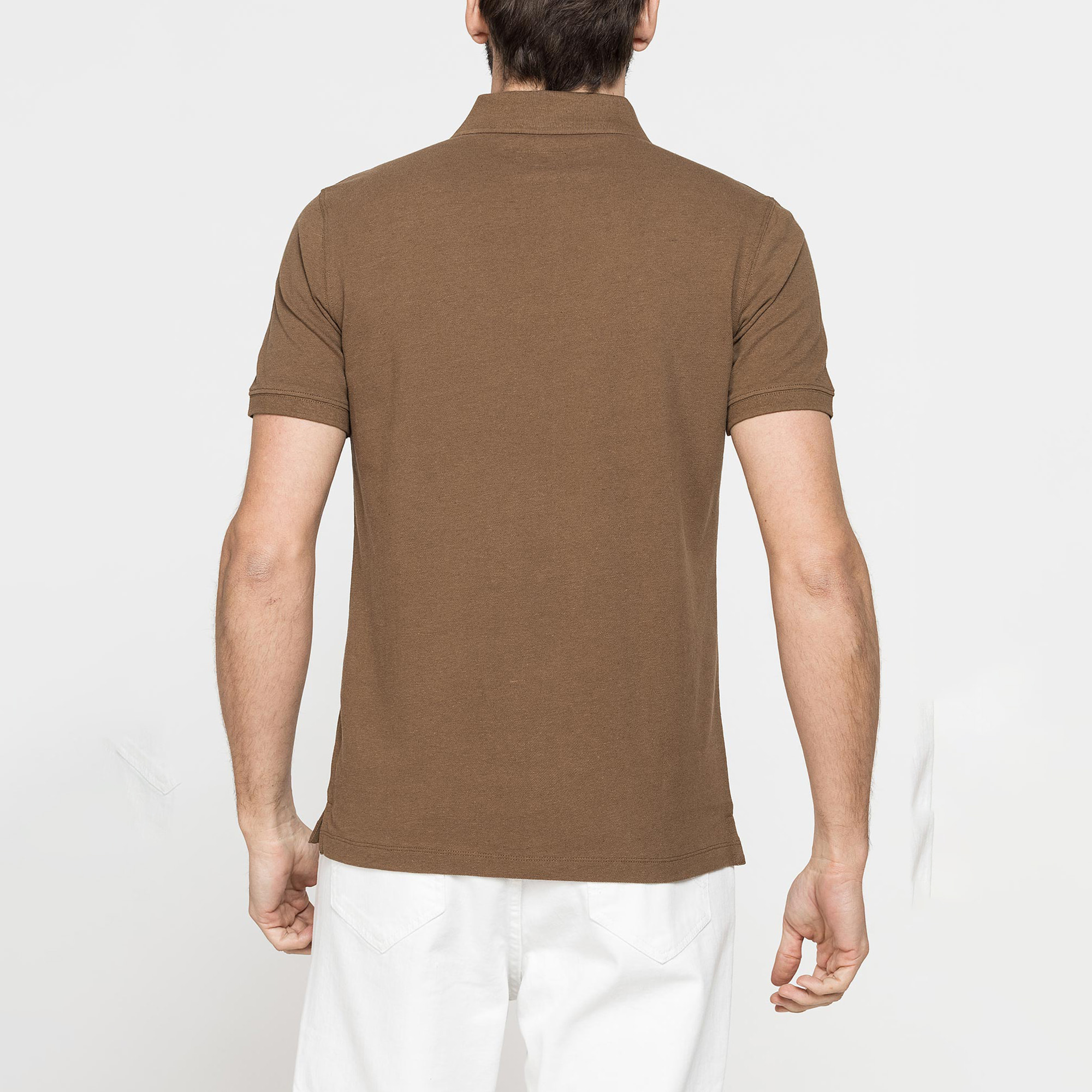 POLO MANICA CORTA IN COTONE E LINO