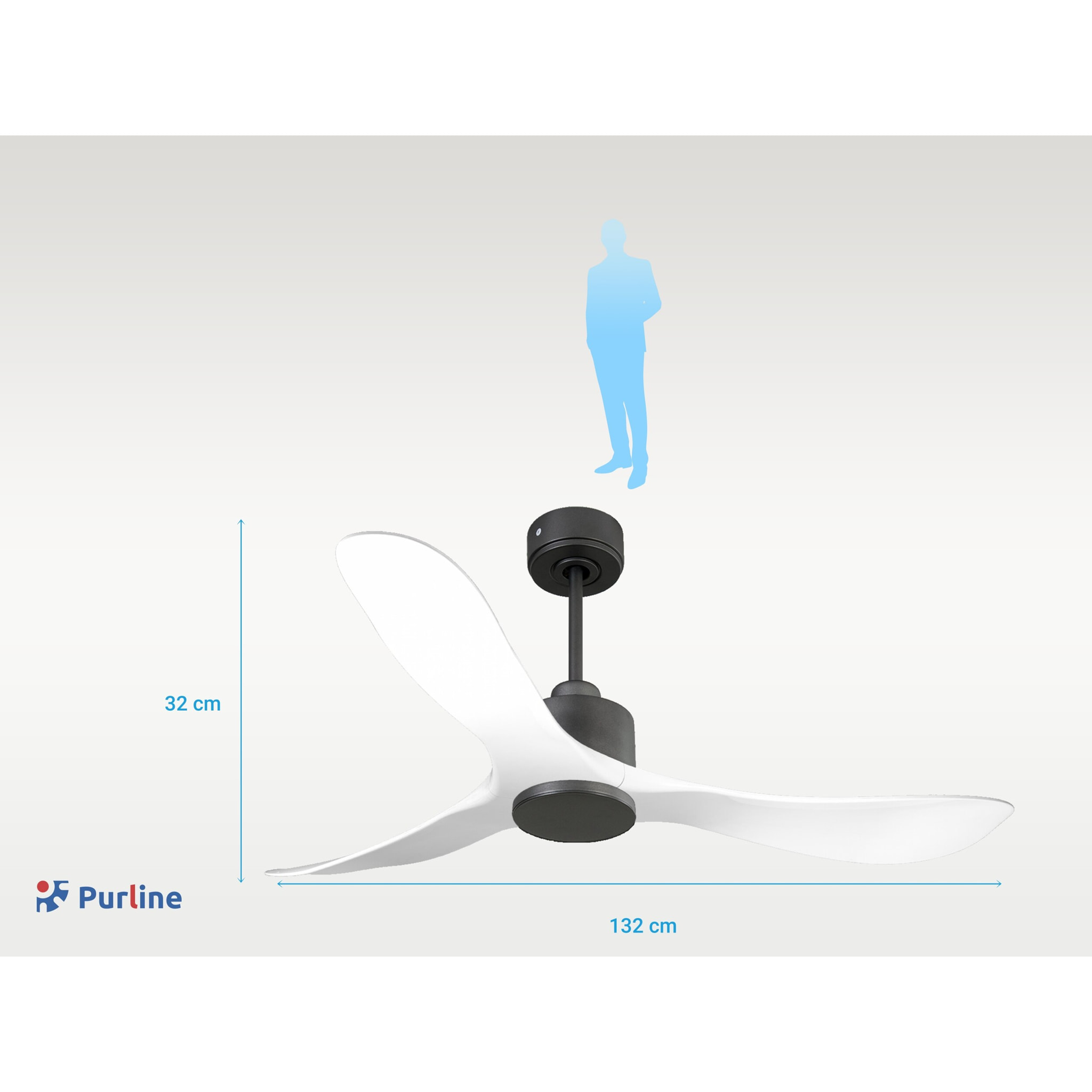 Ventilador de techo Reversible Termostato Wifi Motor DC Techos Inclinados Mando a Distancia Hypersilence Memoria TongaD132C0365188 PURLINE