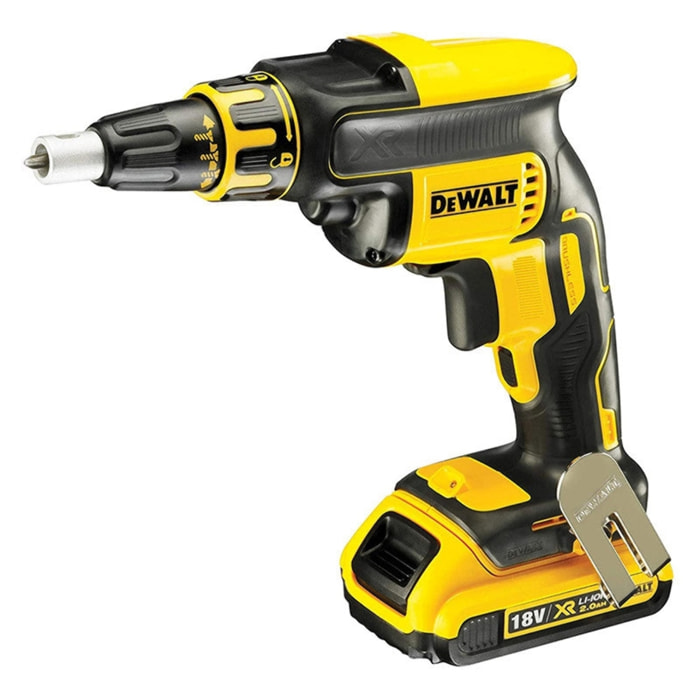 Visseuse plaques de plâtre XR 18V - DEWALT - avec 2 Batteries 18V 2.0Ah - Chargeur - Tstak - DCF620D2