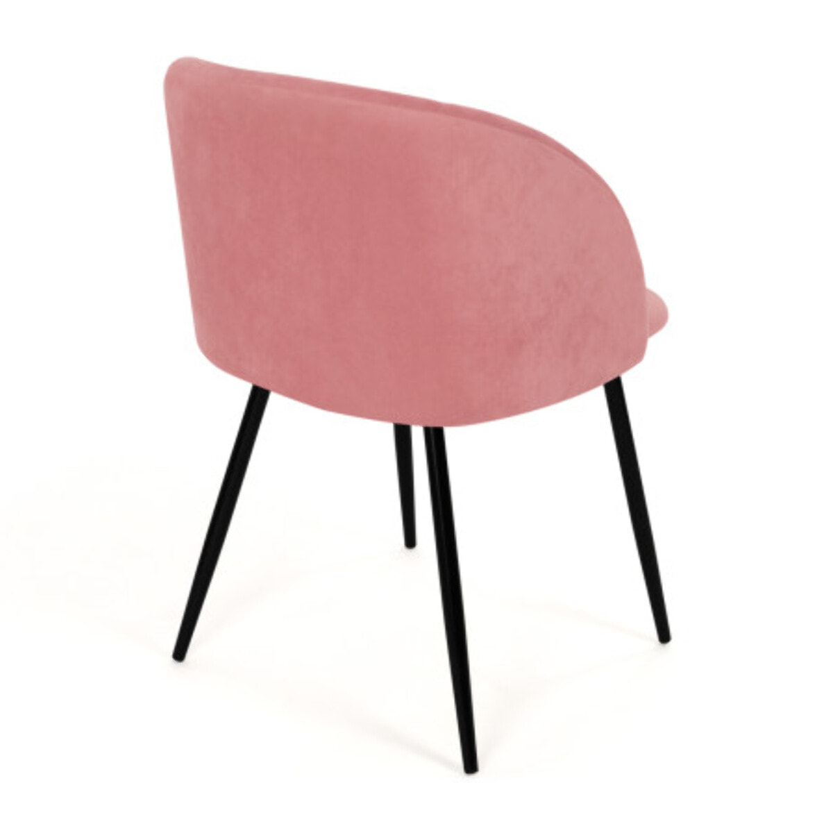 Chaises Nina velours rose pieds noirs - lot de 2