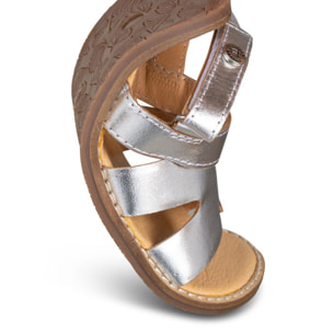 SANDALIA BAREFOOT PIEL CHETTO PALA PLATA