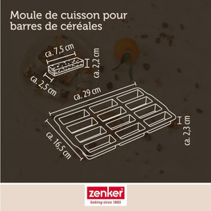 Moule en silicone pour 12 barres de muesli Zenker Sweet Sensation