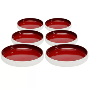 Assiettes Creuses Colorino rouges 21cm set de 6 Kare Design