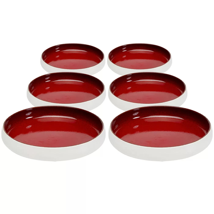 Assiettes Creuses Colorino rouges 21cm set de 6 Kare Design