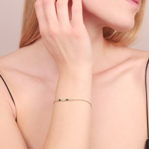 Bracciale con Microbead Lucide e Cubic Zirconia Verdi e Bianche