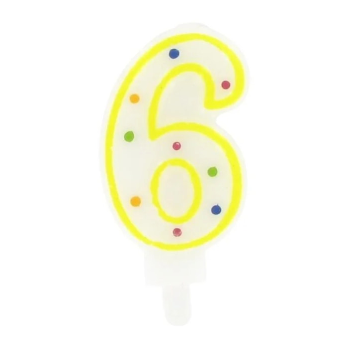 Bougie anniversaire chiffre 6 Fackelmann Rio Party
