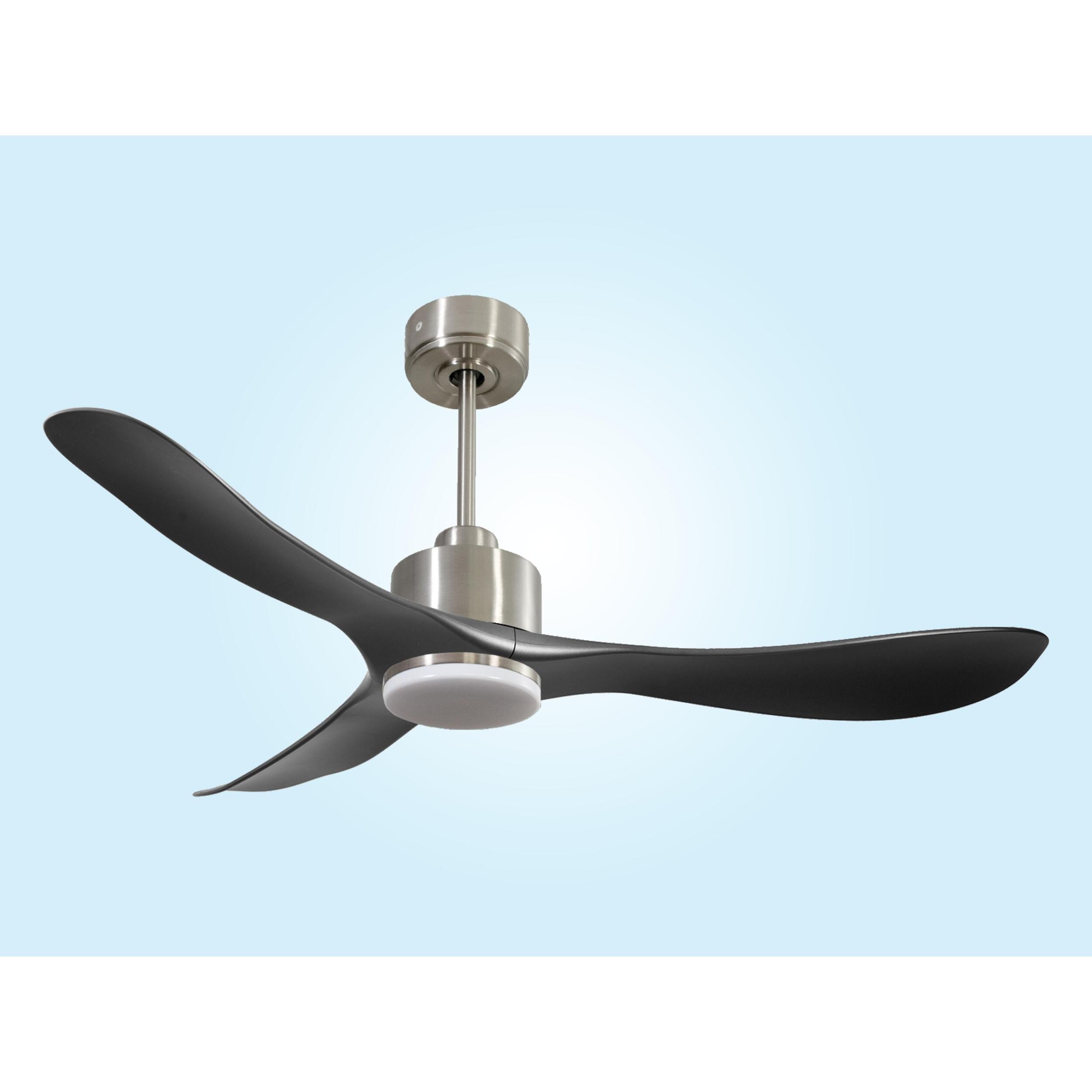 Ventilateur de plafond Réversible  Thermostat Dimmable Wifi Moteur à courant continu Toits en pente Télécommande Lumière à trois tons Hypersilence Mémoire