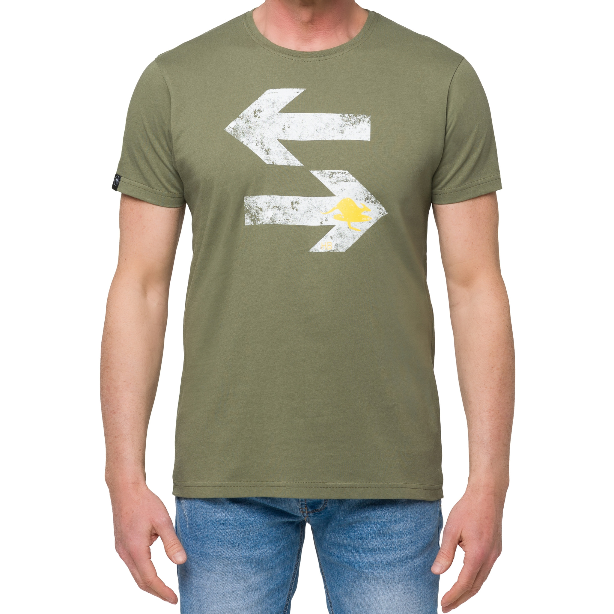 T-shirt in cotone 150 gr Hot Buttered Direction verde militare.