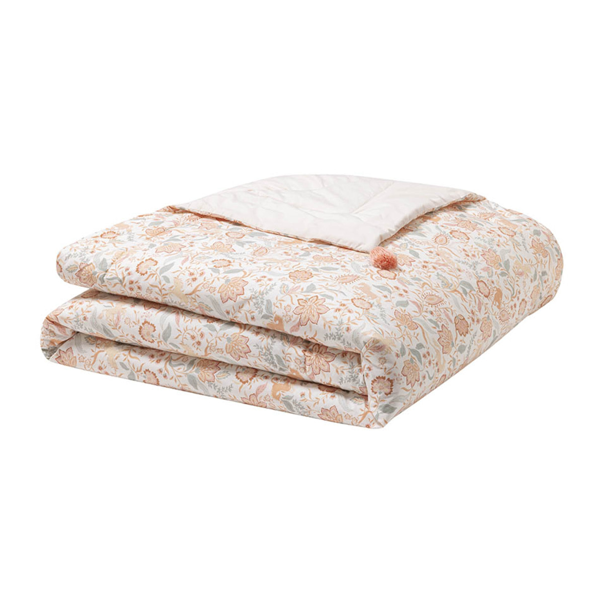 Couvre lit imprimé en percale de coton, ALLURE, Multicolore