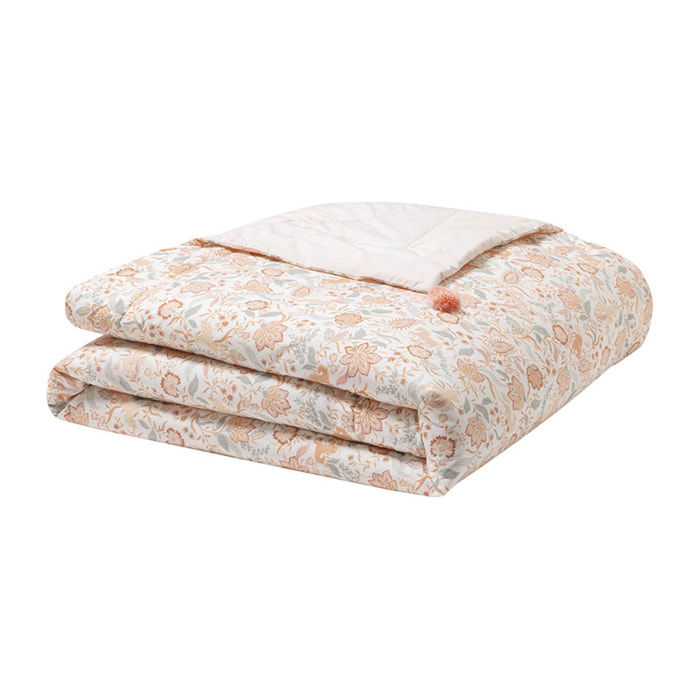 Couvre lit imprimé en percale de coton, ALLURE, Multicolore