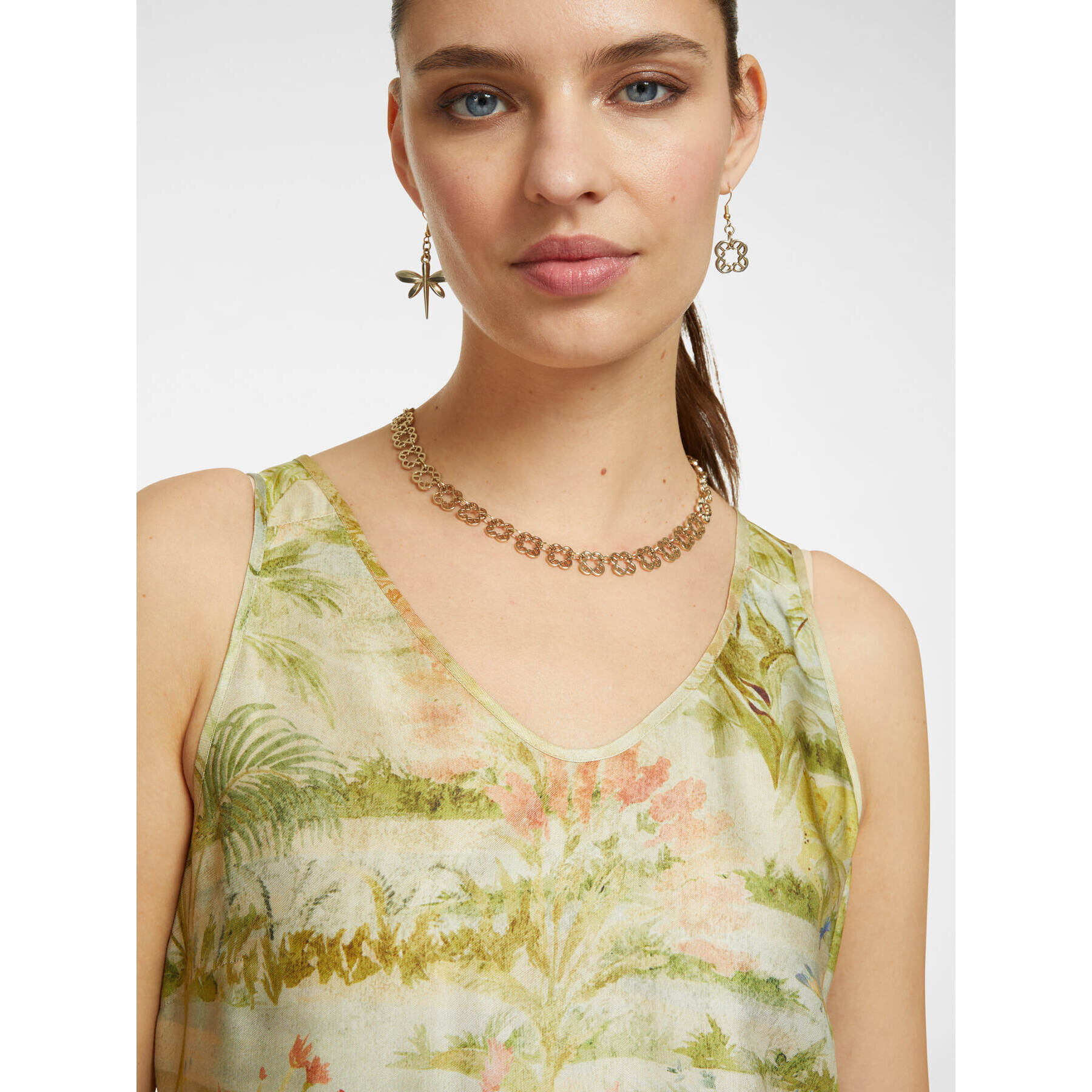 Elena Mirò - Top estampado - Beige