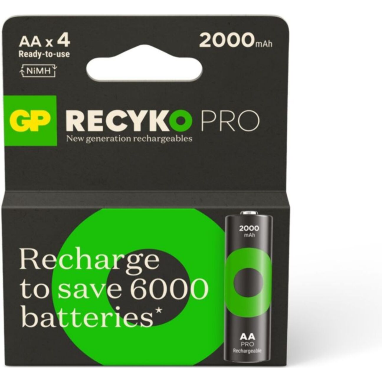 Pile rechargeable GP AA ReCyckO PRO lot de 4 2000mAh