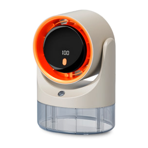 Ventilatore da scrivania F14. Con 5 livelli di velocità, funzione nebulizzatore e serbatoio d'acqua da 450 ml. Rotazione verticale di 180°.