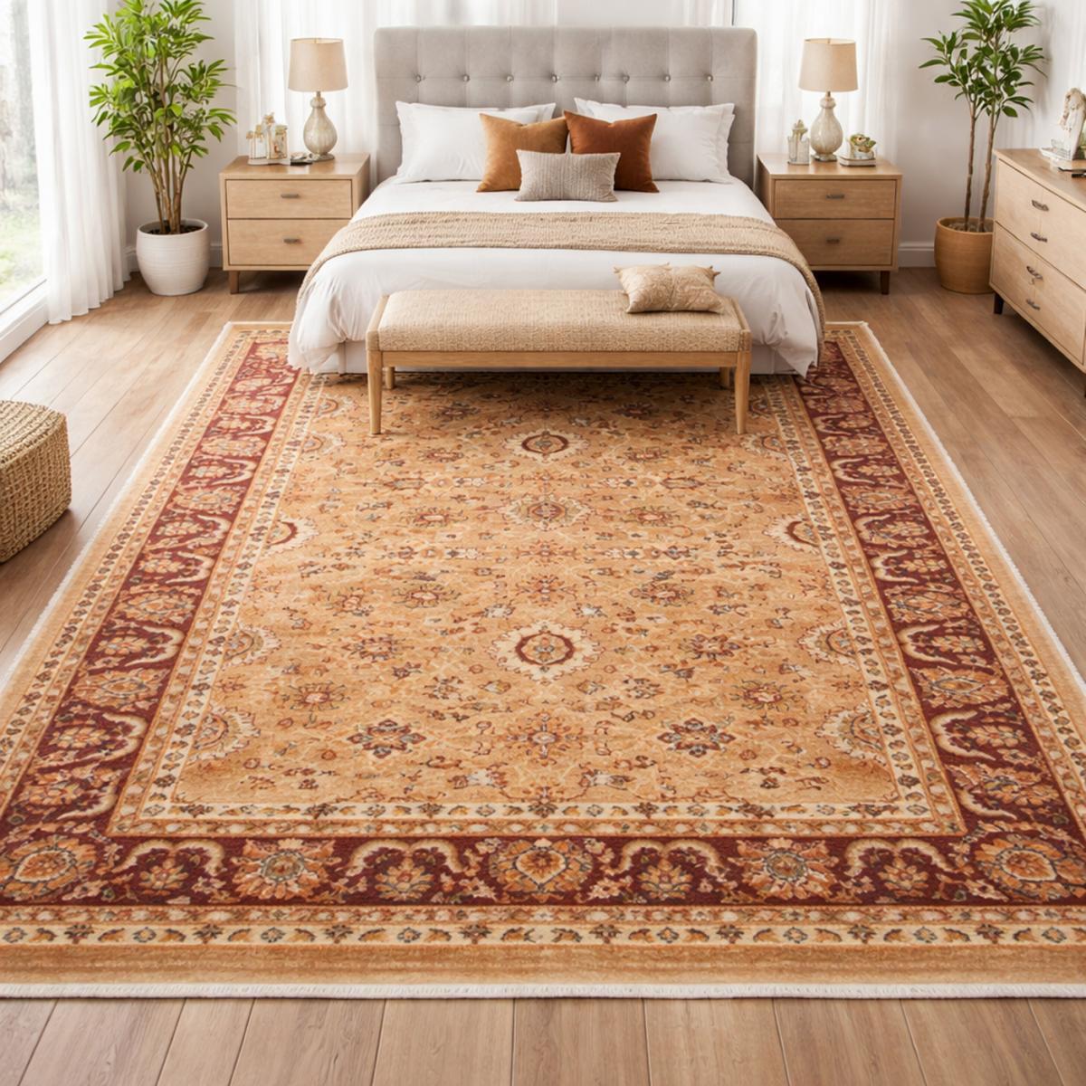 Tapis épais de 120x180 aux motif floraux traditionnels orientaux