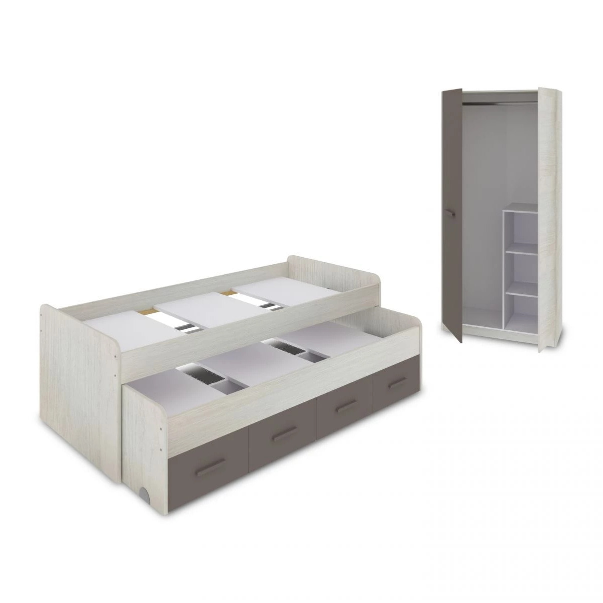 Dormitorio juvenil Axim Plus Blanco Alpes - Basalto