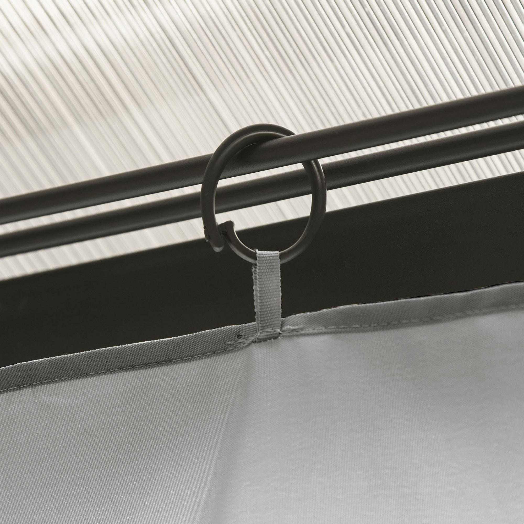 4 parois latérales pour pavillon de jardin tonnelle rigide 300 x 300 cm protéger de la pluie vent soleil gris clair