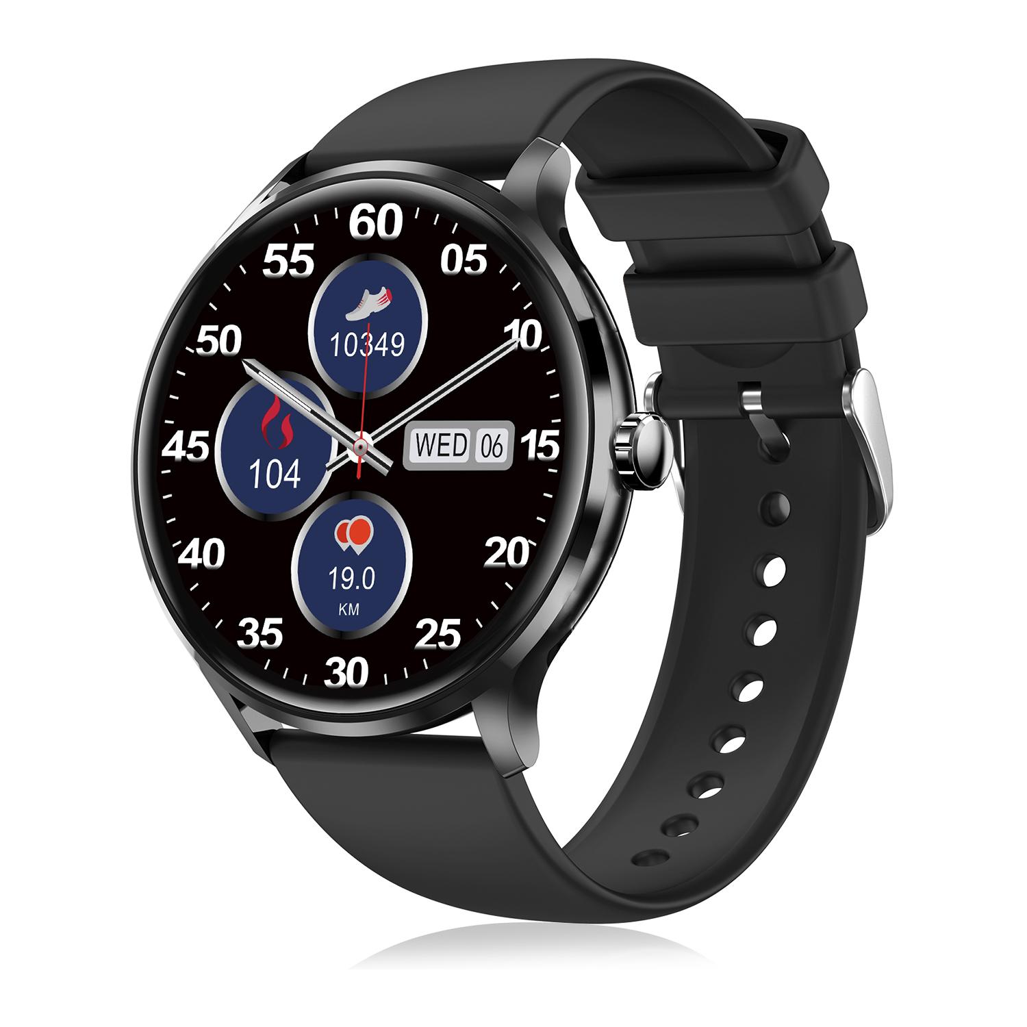 Smartwatch QS80 con chiamate BT, notifiche push. Monitor per lo sport e la salute, termometro.