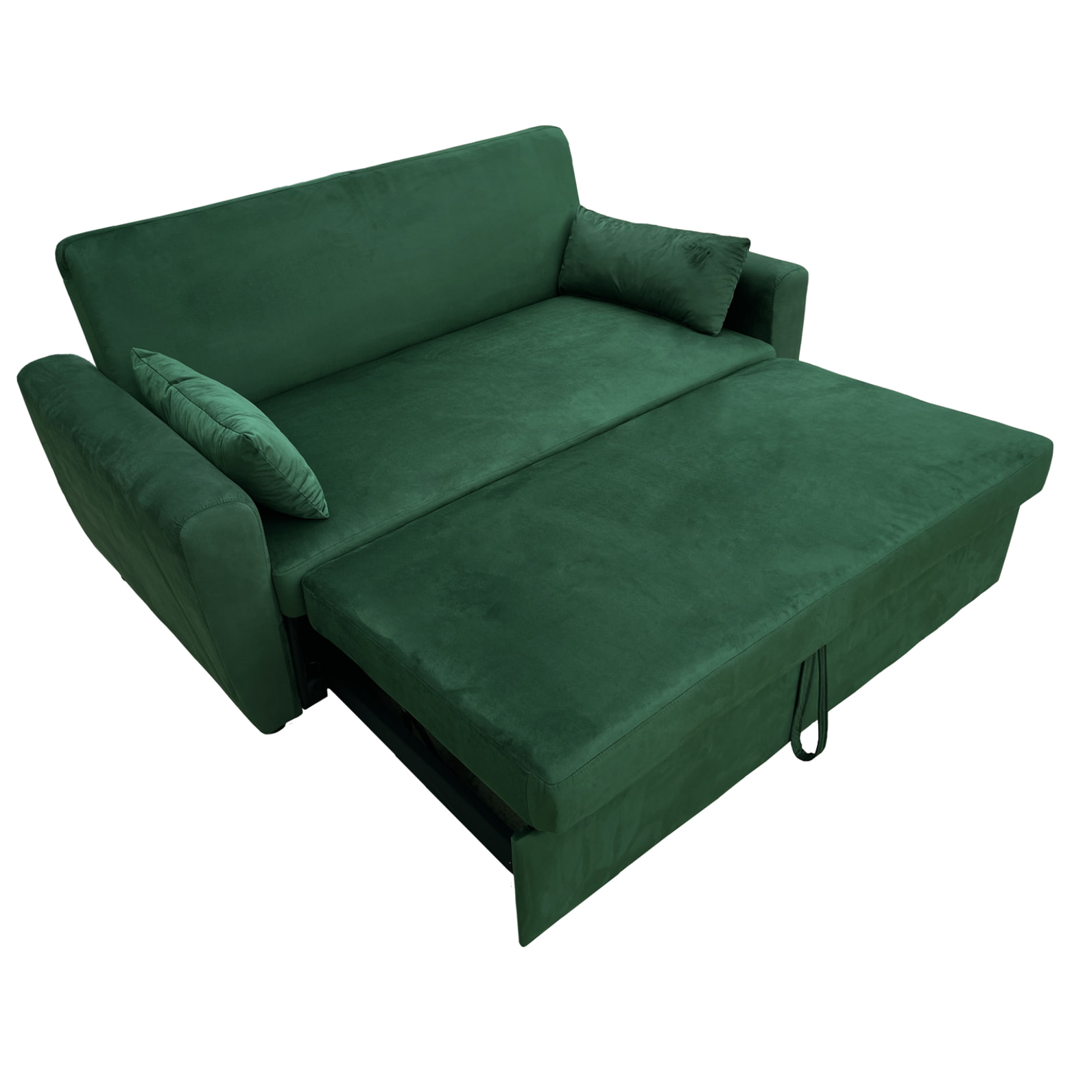 Canapé convertible en velours vert 2 places MATT