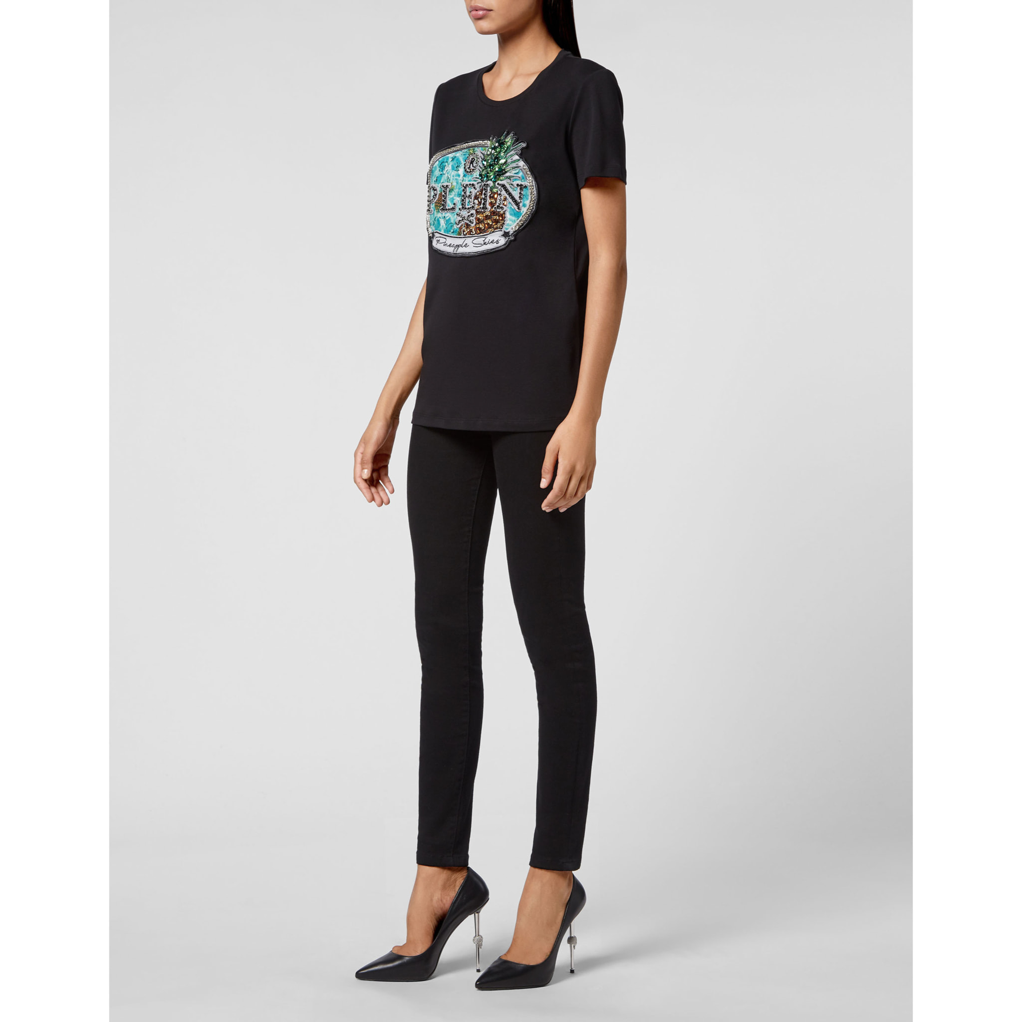 PHILIPP PLEIN T-Shirt Round Neck PINEAPPLE SKIES