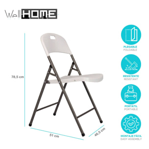 WELL HOME - Silla plegable multfuniones51x46.5x78.5cm