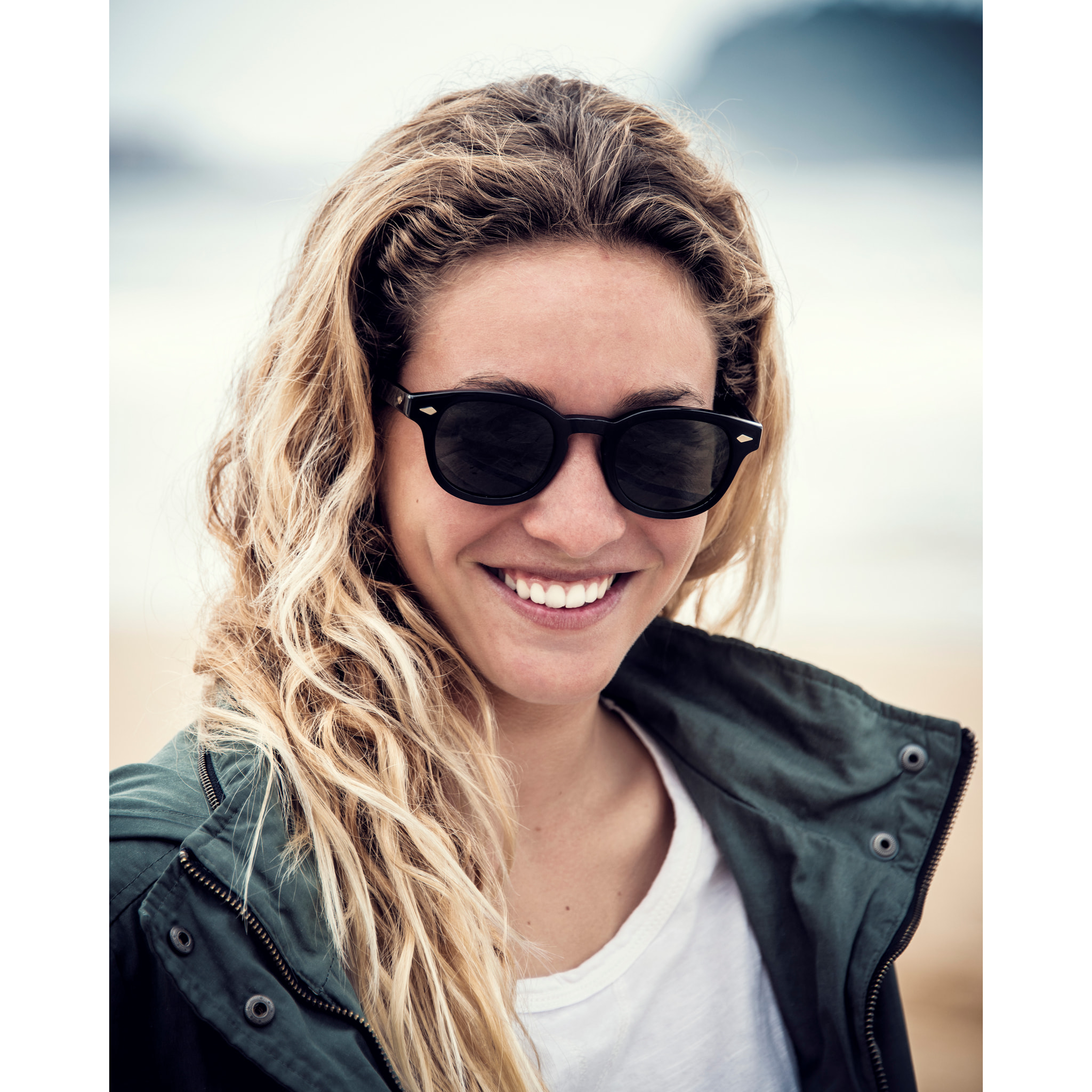 Gafas de sol OCEAN HAMPTON - Negro brillante / Ahumada
