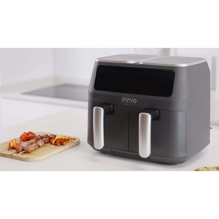 EVVO Freidora sin aceite Tasty Fryer - 1500W, Tecnología Dual Cyclone, Multifunción, hasta 200º, 5 litros