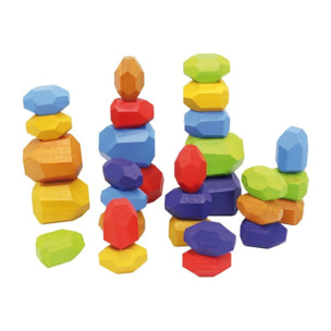 WOODEN STACKING STONES -30 pcs. - JUGUETE DE EMPUJAR -TIRAR