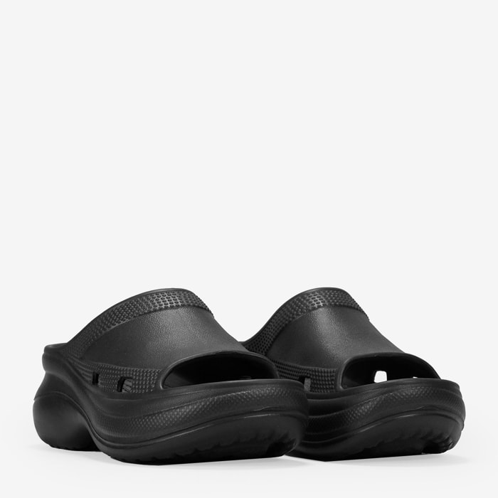 Sandalias de goma con plataforma negras