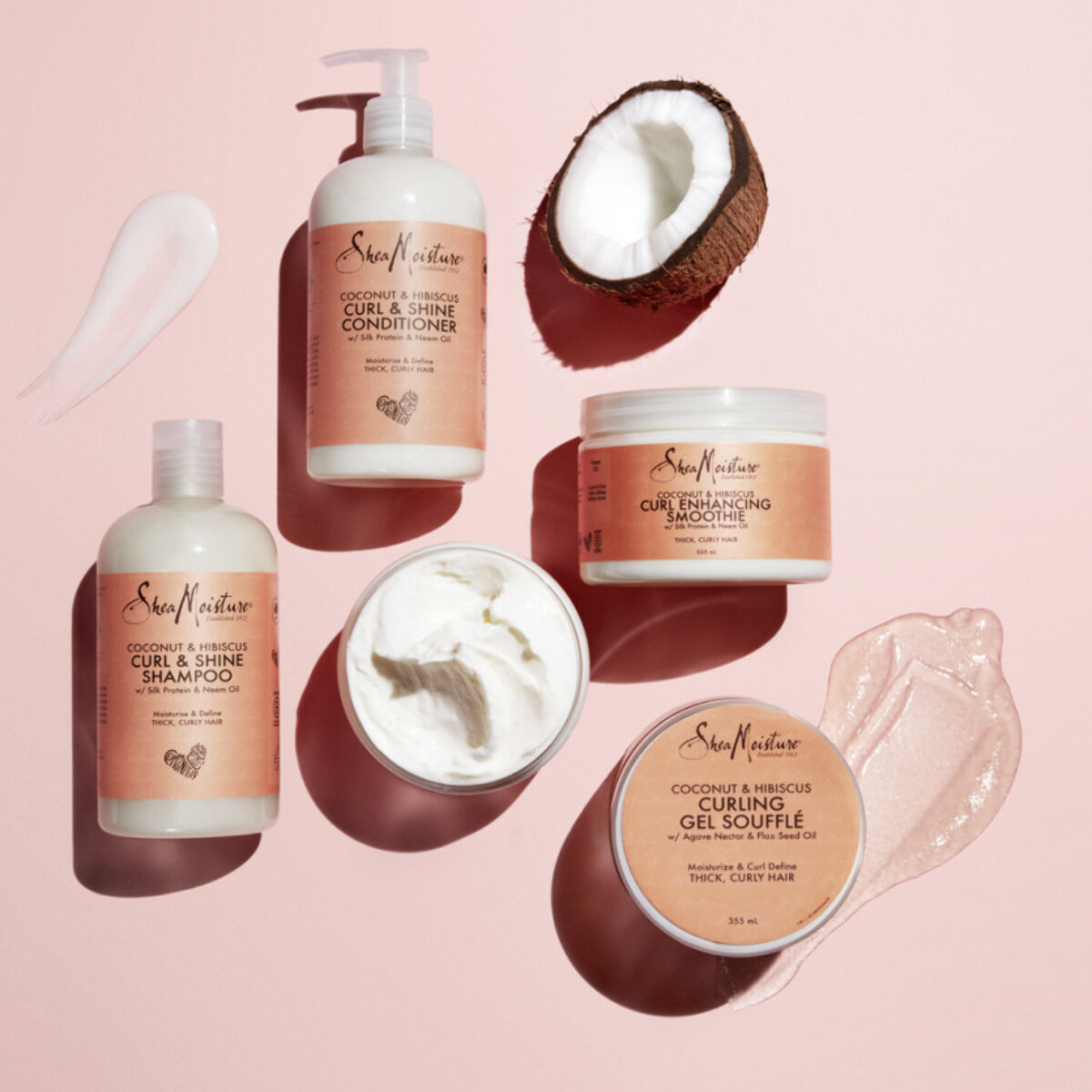 Masque Shea Moisture Boucles & Brillance à la noix de coco et à l'hibiscus (326ml)