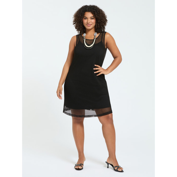 Fiorella Rubino - Vestito corto traforato - Nero