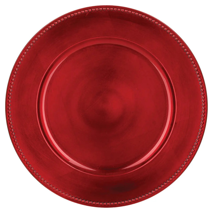 Assiette de présentation "Colorama de Noël" D33cm rouge
