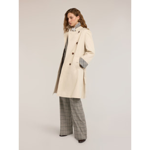 Motivi - Trench cinturato doppiopetto misto cotone - Beige