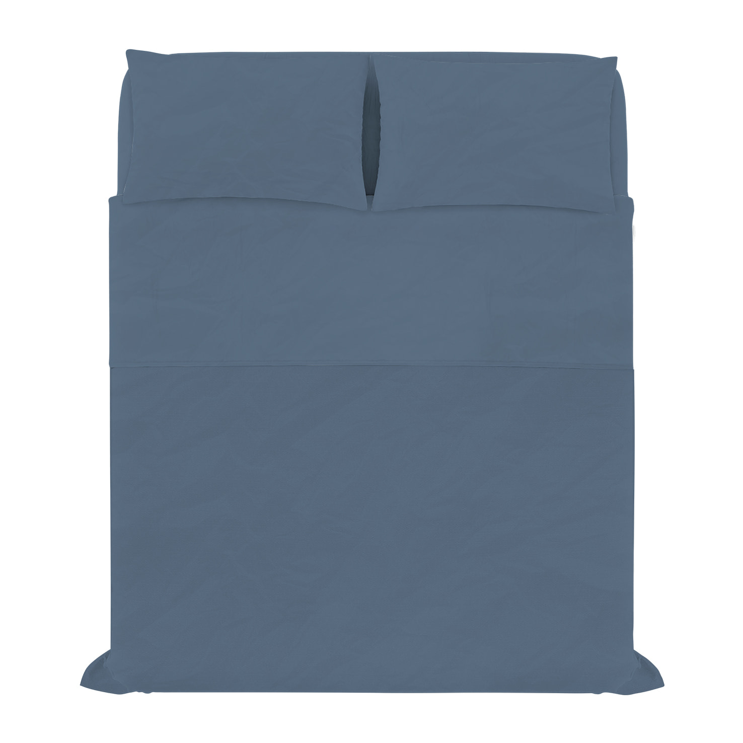 COMPLETO LETTO WATER WASHED, 100% Microfibra, No Stiro - BLU