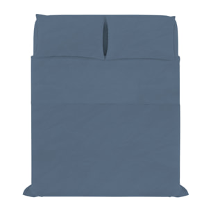 COMPLETO LETTO WATER WASHED, 100% Microfibra, No Stiro - BLU