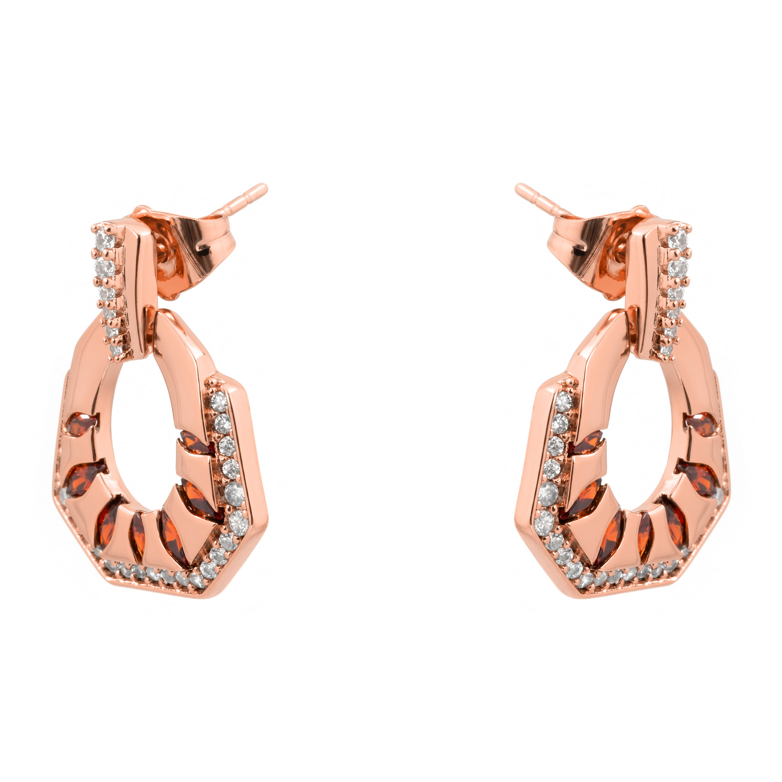 Pendientes Stadek acabado oro rosa 18k